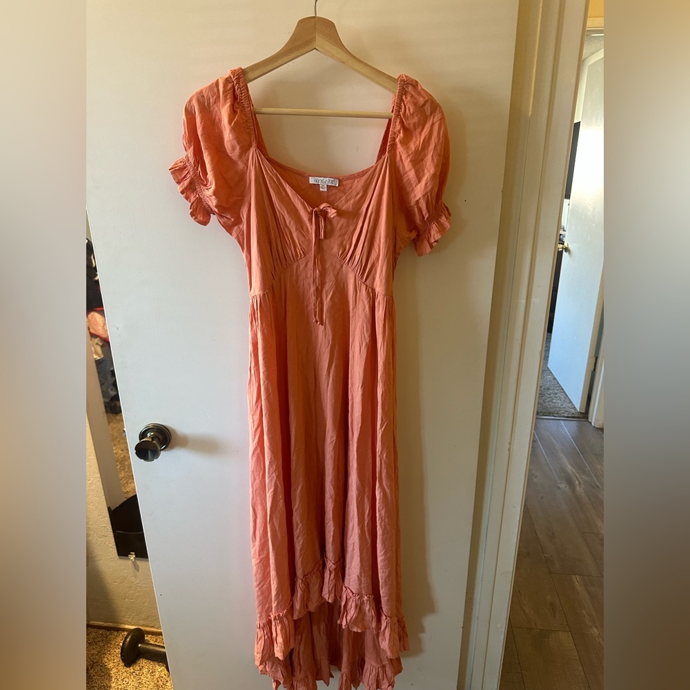 Patrons of Peace Coral Midi Dress